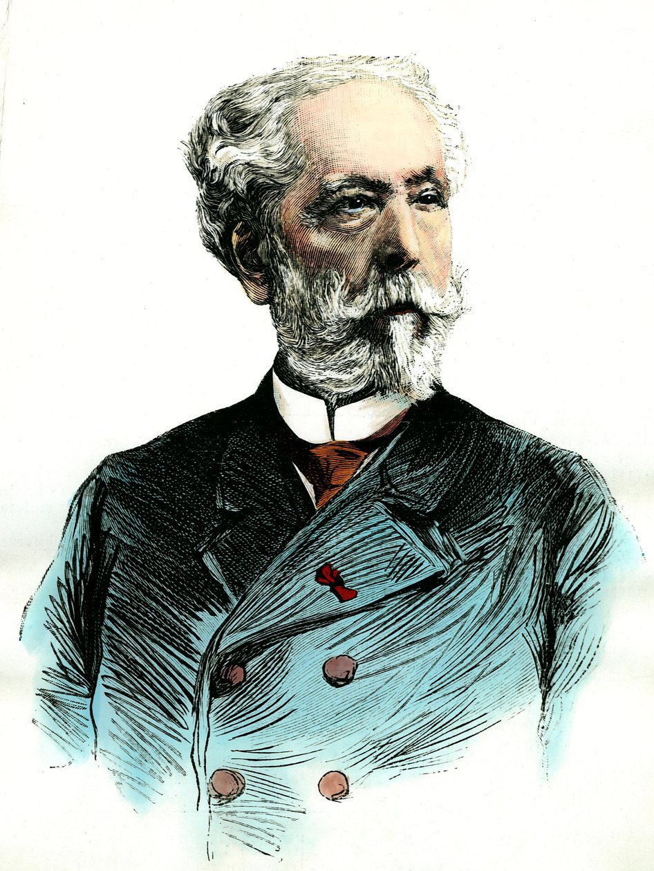 Retrato de Edouard Lalo (1823-1892) compositor francês. Gravura da Colecção Privada do século XIX de Unknown artist
