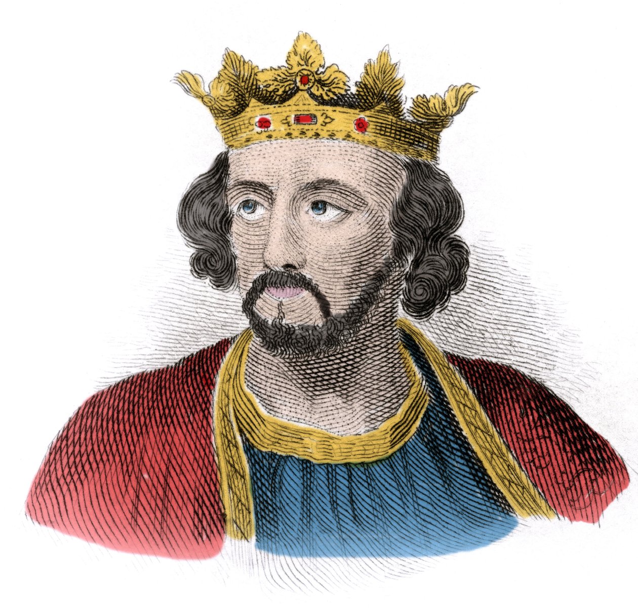 Retrato de Eduardo I de Inglaterra (1239-1307), Rei de Inglaterra (Eduardo I). Gravura do século XIX. de Unknown artist