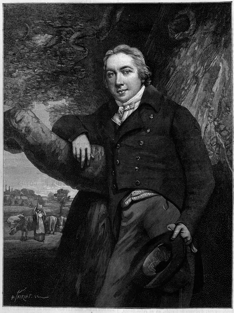 Retrato de Edward Jenner (1749-1823), médico inglês e naturalista, inventor da vacina contra a varíola. De uma gravura da época. Gravura em "La Nature: Revue des sciences et de leurs applications aux arts et a l