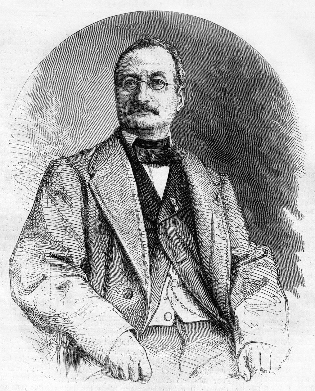 Retrato do escritor francês Elie Berthet do século XIX. de Unknown artist