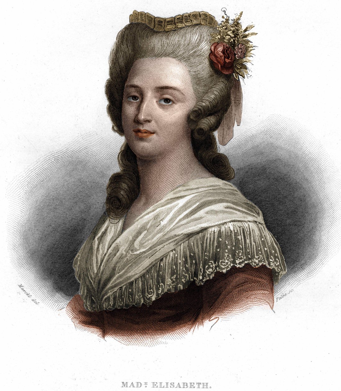 Retrato de Elisabeth Philippine Marie Hélène da França, conhecida como "Madame Elisabeth", irmã do Rei Luís XVI (1764-1794) de Unknown artist