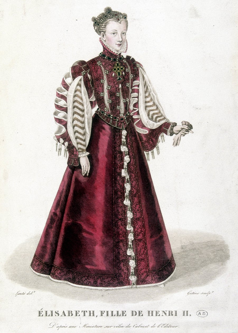 Retrato de Elisabeth, filha de Henrique II, Rei de França (1519-1559). de Unknown artist
