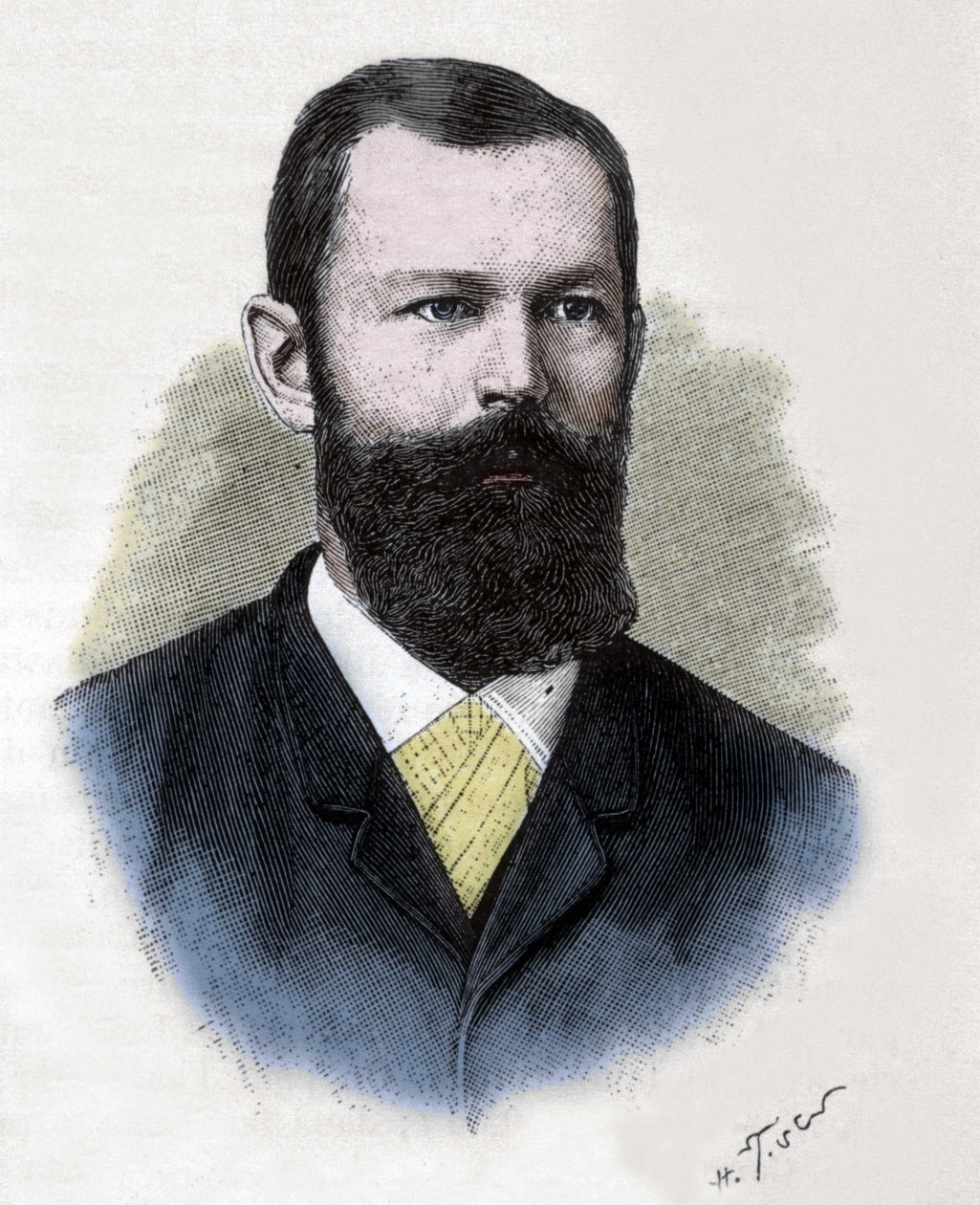Retrato de Emil Hermann Fischer (1852-1919). Químico alemão. de Unknown artist