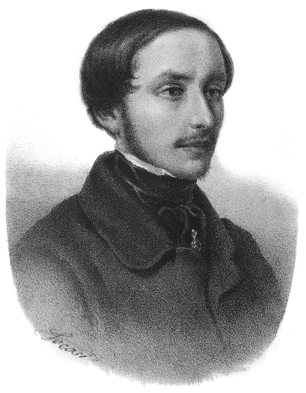 Retrato da figura de Emilio Dandolo (1830 - 1859) no Risorgimento italiano - gravura de Unknown artist