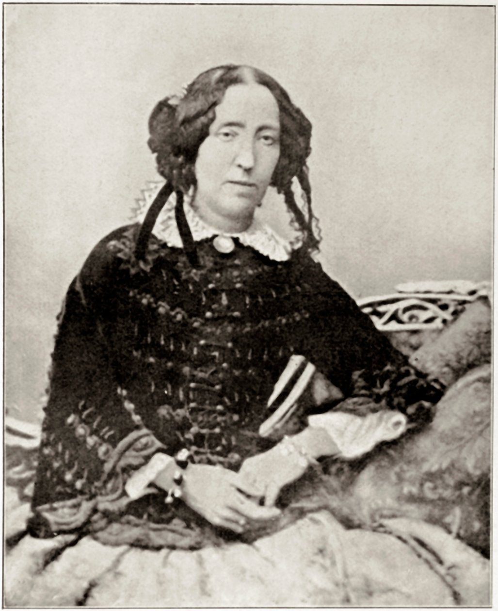 Retrato de Emma Roberts, contratado há alguns meses pelo patriota italiano Giuseppe Garibaldi (1807-1882). A partir de uma fotografia. Coleção Particular de Unknown artist