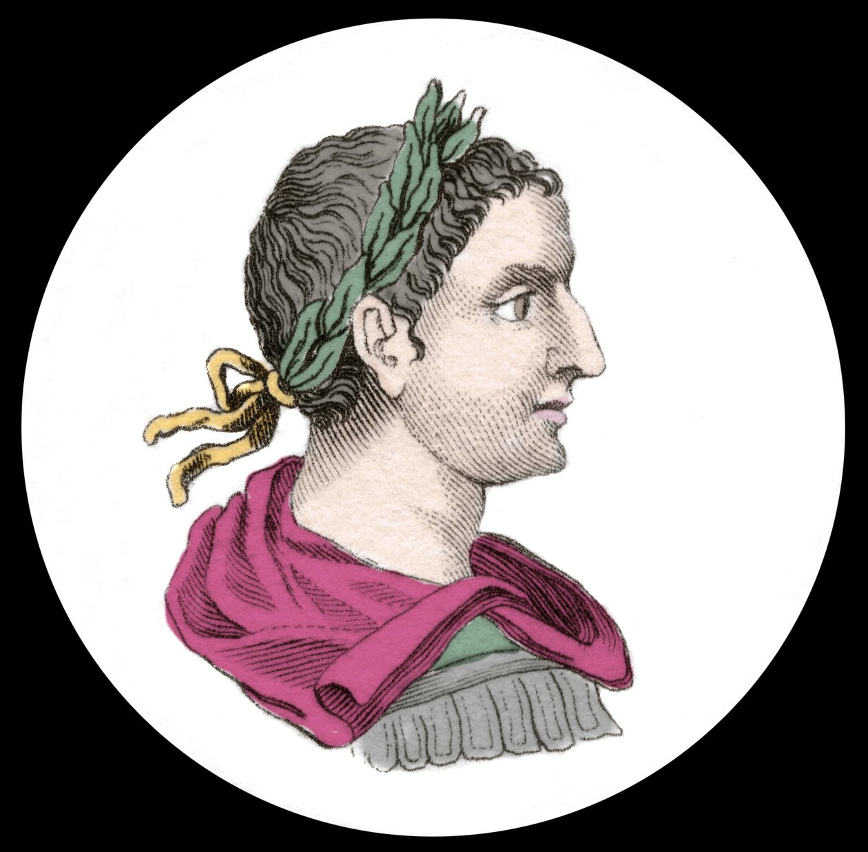 Retrato do Imperador Elagabal ou Heliogabale (Marcus Aurelius Antoninus ou Heliogabalus) (204-222 d.C.). Gravura do século XIX. de Unknown artist