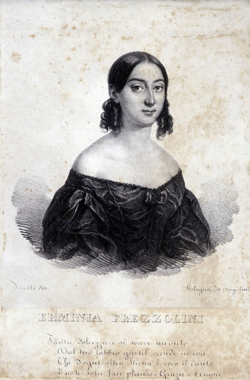Retrato de Erminia Frezzolini. Soprano italiano (1818-1884). de Unknown artist