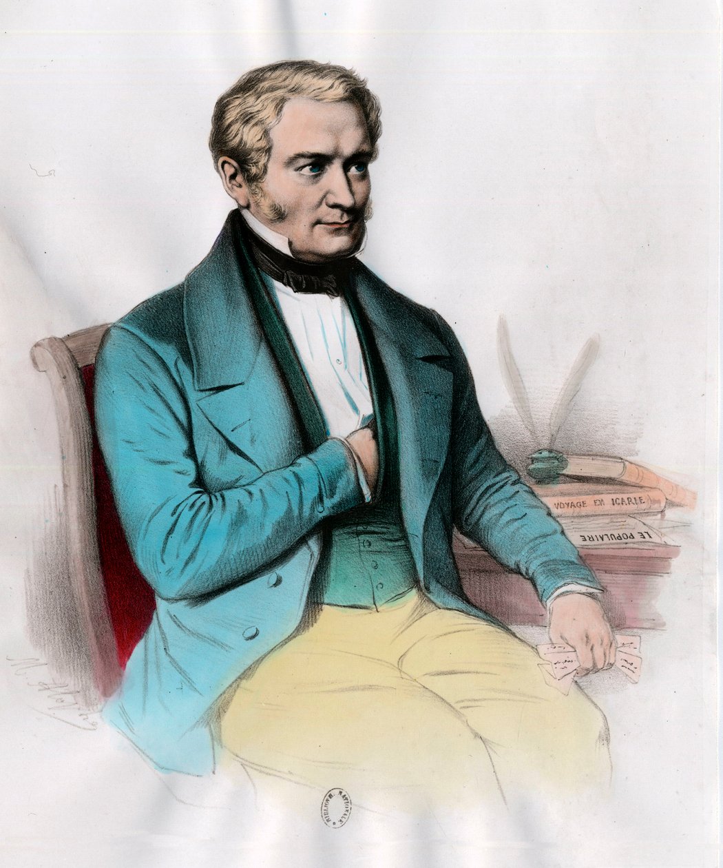 Retrato do Gabinete de Etienne (1788 - 1856) Teorista socialista francês. Gravura do século XIX. Coleção particular. de Unknown artist