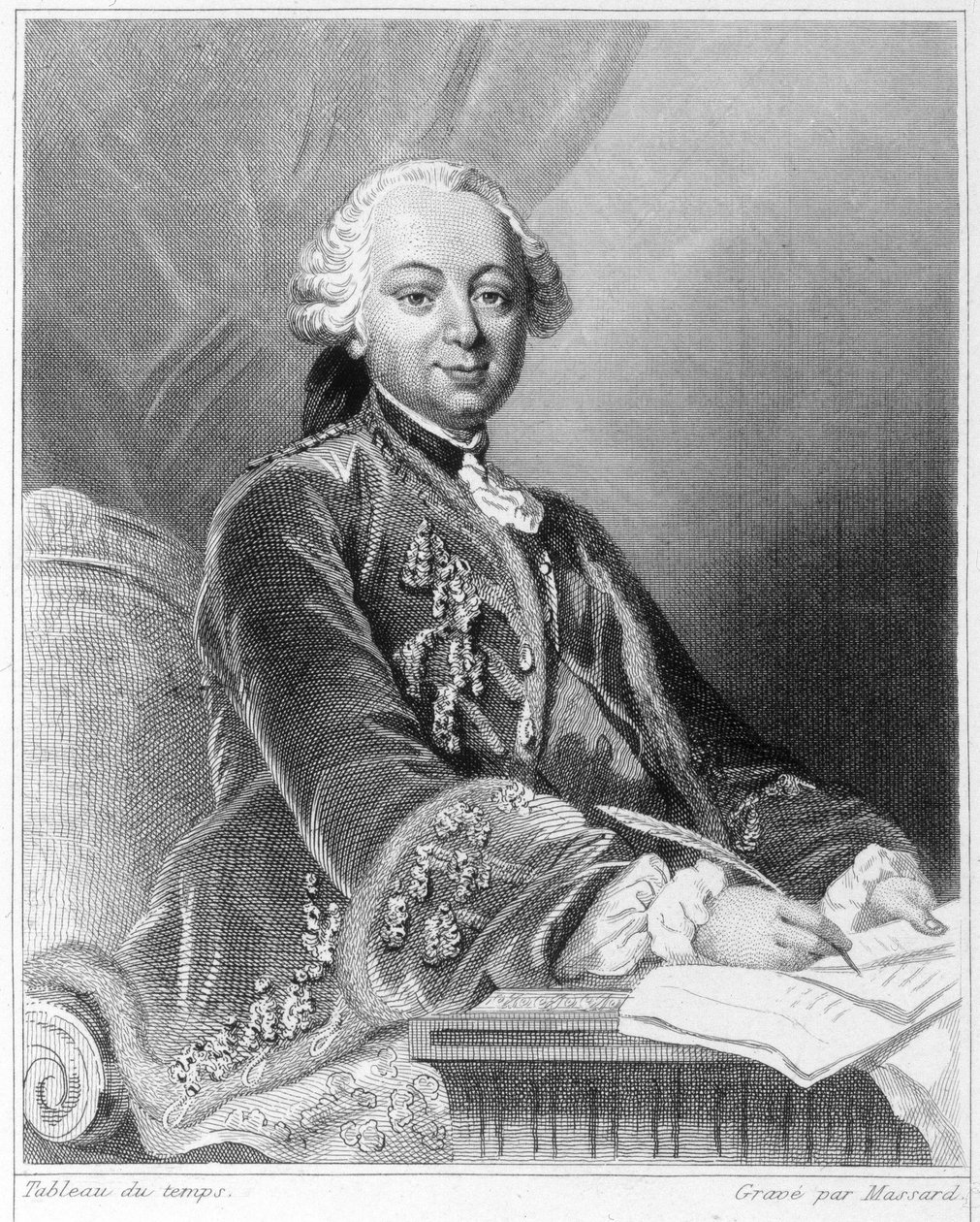 Retrato de Etienne François, Duque de Choiseul (1719 - 1785), político francês - em “Histoire des Français” de Lavallée, gravura, sd. de Unknown artist