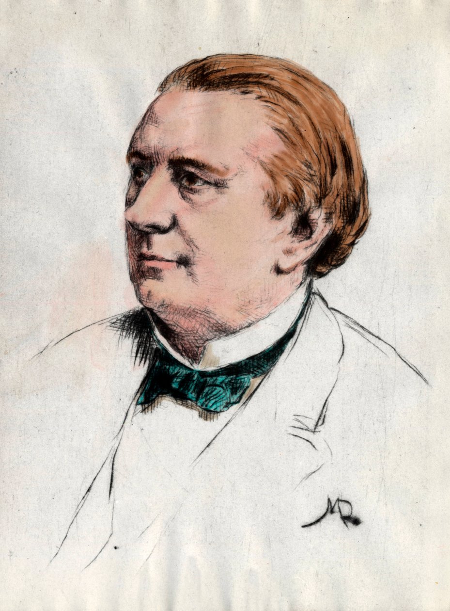 Retrato de Eugene Labiche (1815-1888) Escritor Gravura do século XIX Coleção particular de Unknown artist