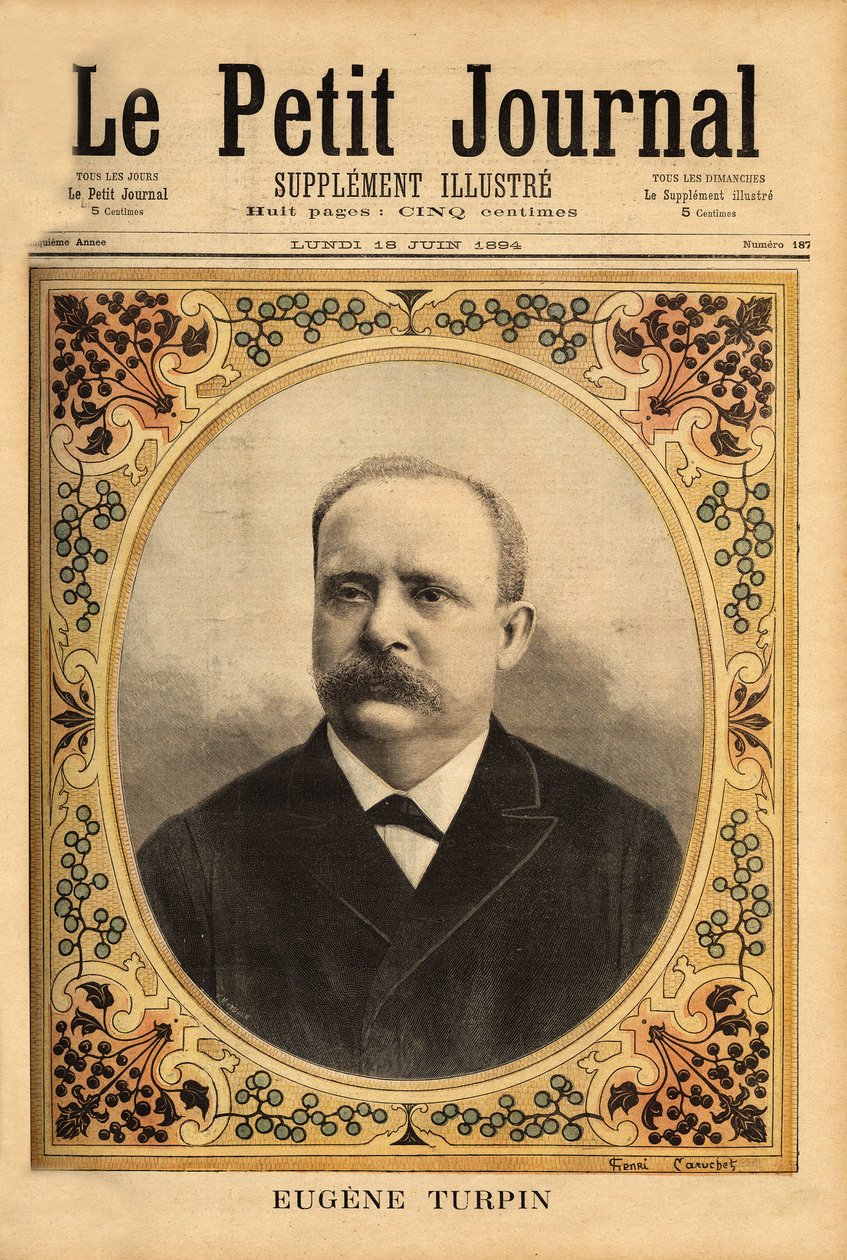 Retrato de Eugene Turpin (1848-1927), químico especializado em explosivos de Unknown artist
