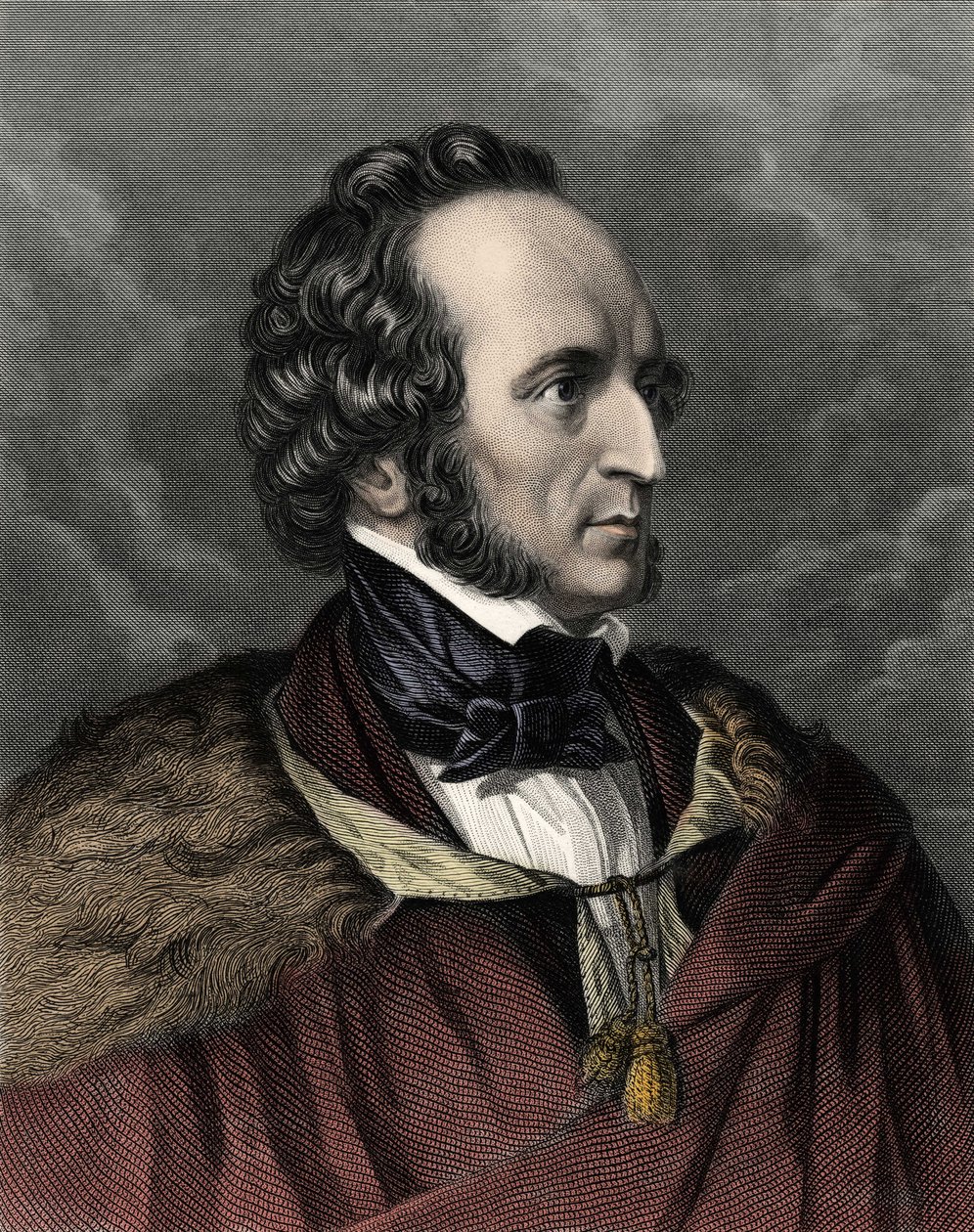 Retrato de Felix Mendelssohn Bartholdy (1809-1847), compositor e maestro alemão. de Unknown artist