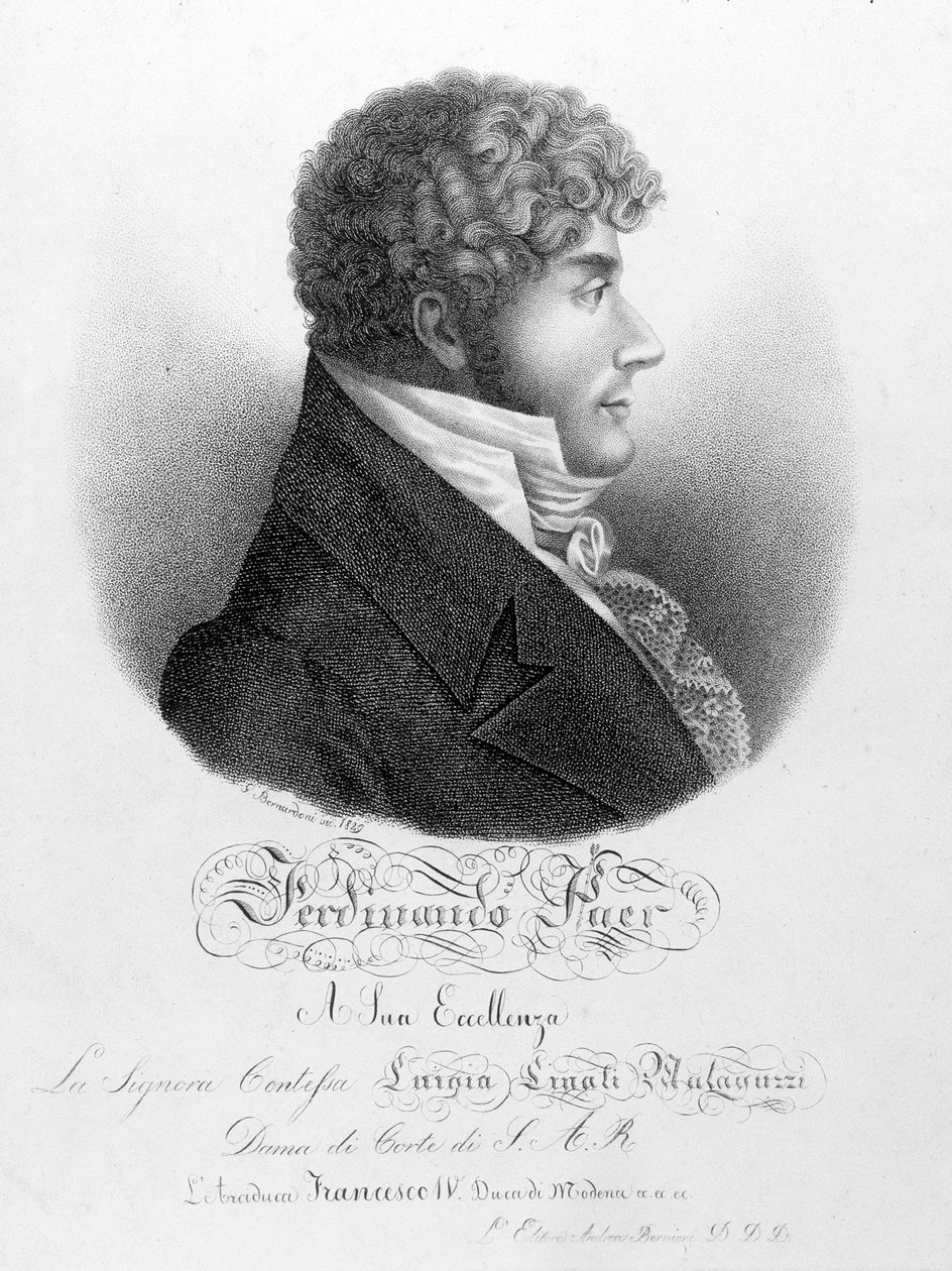 Retrato de Ferdinando Paer (1771 - 1839). Foi mestre de capela de Napoleão I e depois diretor da Ópera Comique. de Unknown artist