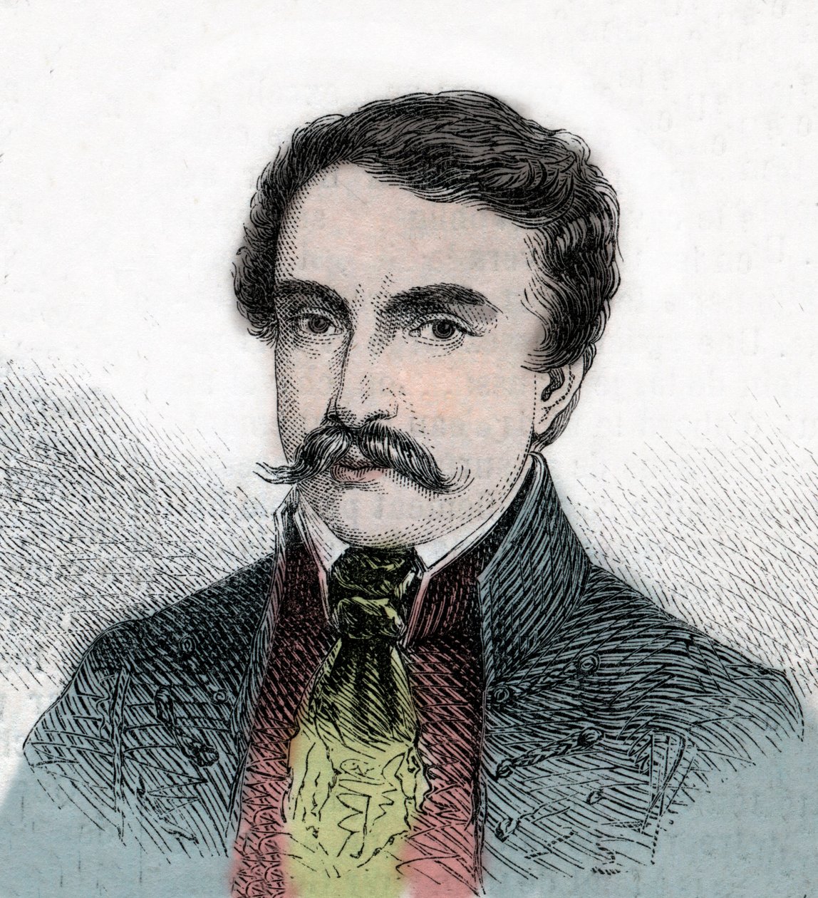 Retrato de Ferenc Deak (1803-1876), político húngaro - Gravura de "The Illustrous World" (O Mundo Ilustrado) de Unknown artist
