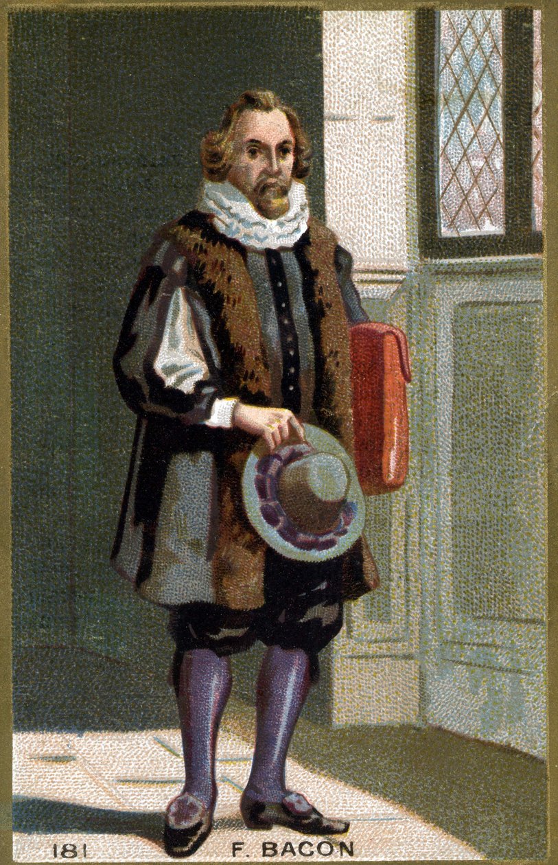 Retrato de Francis Bacon Baron Verulam (1561 - 1626) estadista e filósofo inglês. Cromolitografia do século XIX. de Unknown artist