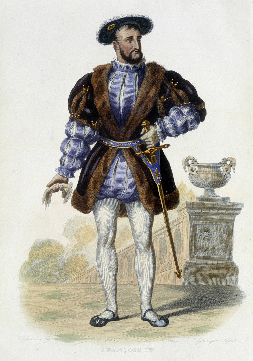 Retrato de François 1er (1494-1547) - em "Le Plutarque francais", Ed. Mennechet de Unknown artist