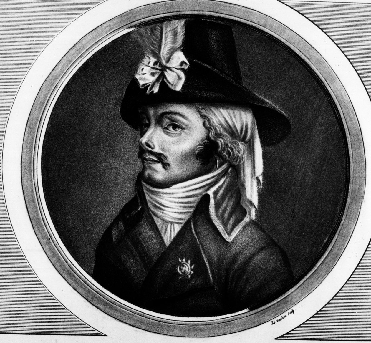 Retrato de François Athanase (François-Athanase) De Charette de la Contrie (1763 - 1796), vendido. Gravura em "Colecção completa de pinturas históricas da revolução francesa, em três volumes". 1804. de Unknown artist
