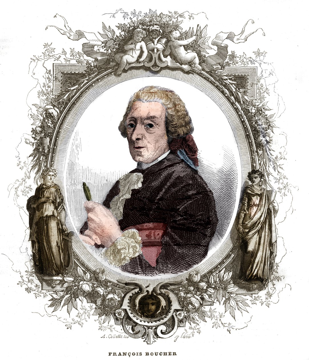 Retrato de François Boucher (1703-1770), pintor francês. de Unknown artist