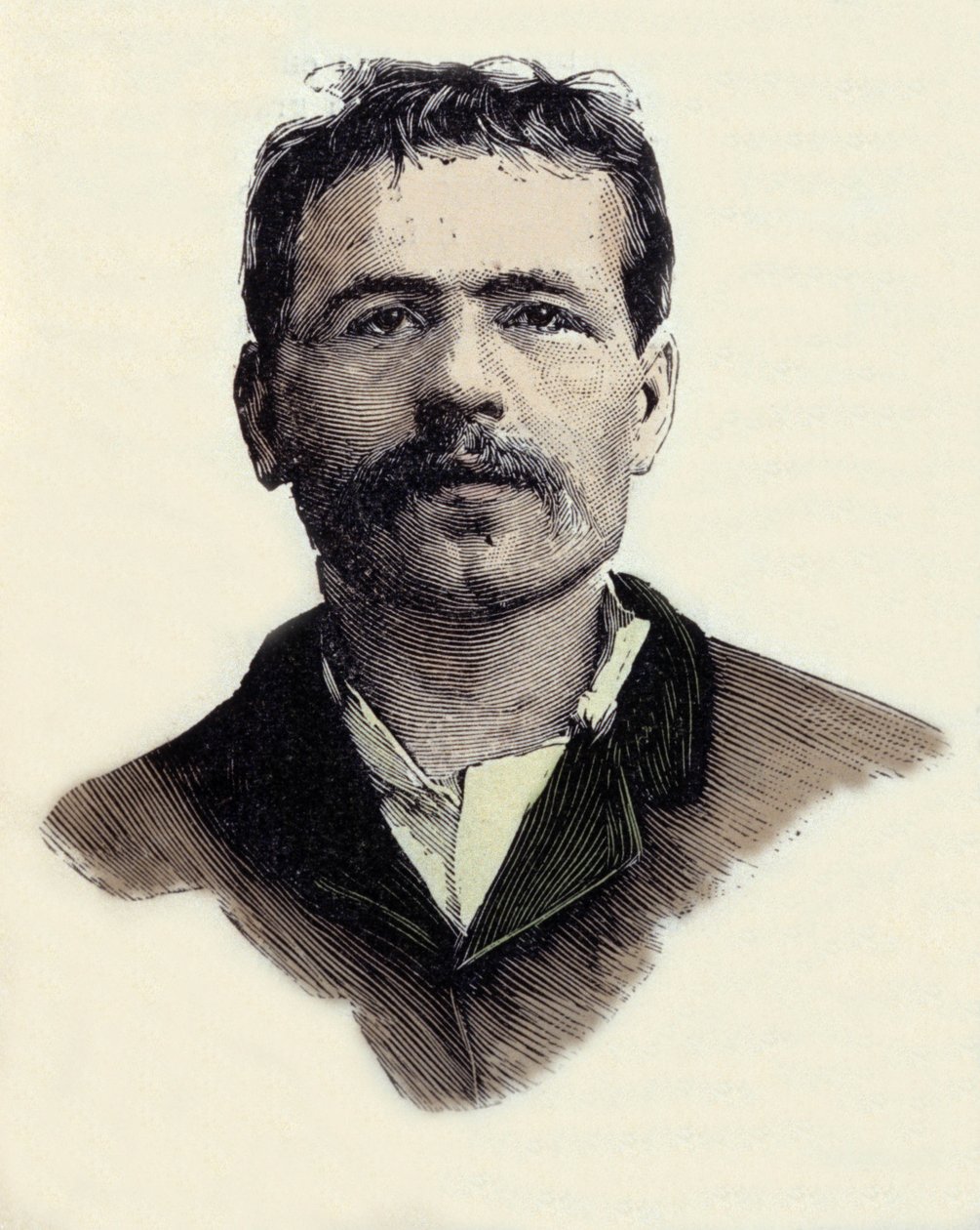 Retrato de François Claudius Koenigstein (1859-1892), ativista terrorista anarquista francês. Gravura do século XIX de Unknown artist
