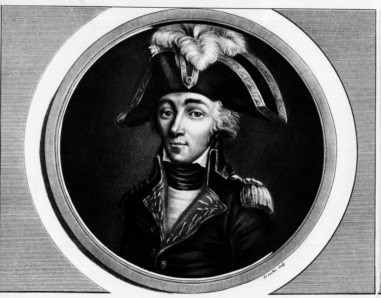Retrato de François Hanriot (1761-1794), revolucionário francês - Gravura em "Complete collection des tableaux historiques de la revolution francaise, en trois volumes" 1804 de Unknown artist