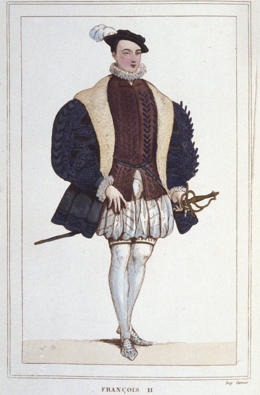 Retrato de François II (1544 - 1560), gravura do Rei de França a partir de 1830 de Unknown artist