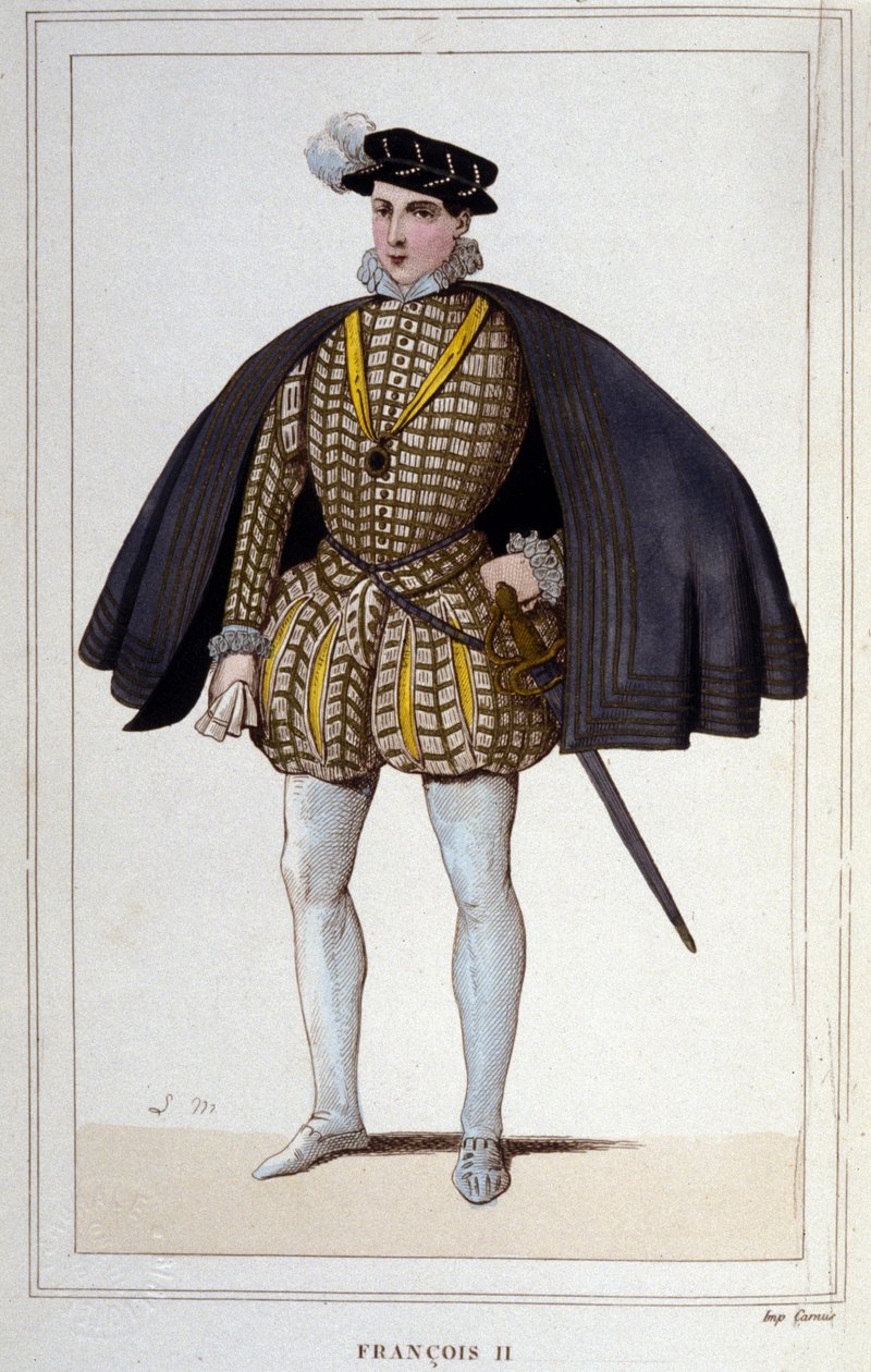 Retrato de François II (1544 - 1560), gravura do Rei de França a partir de 1830 de Unknown artist