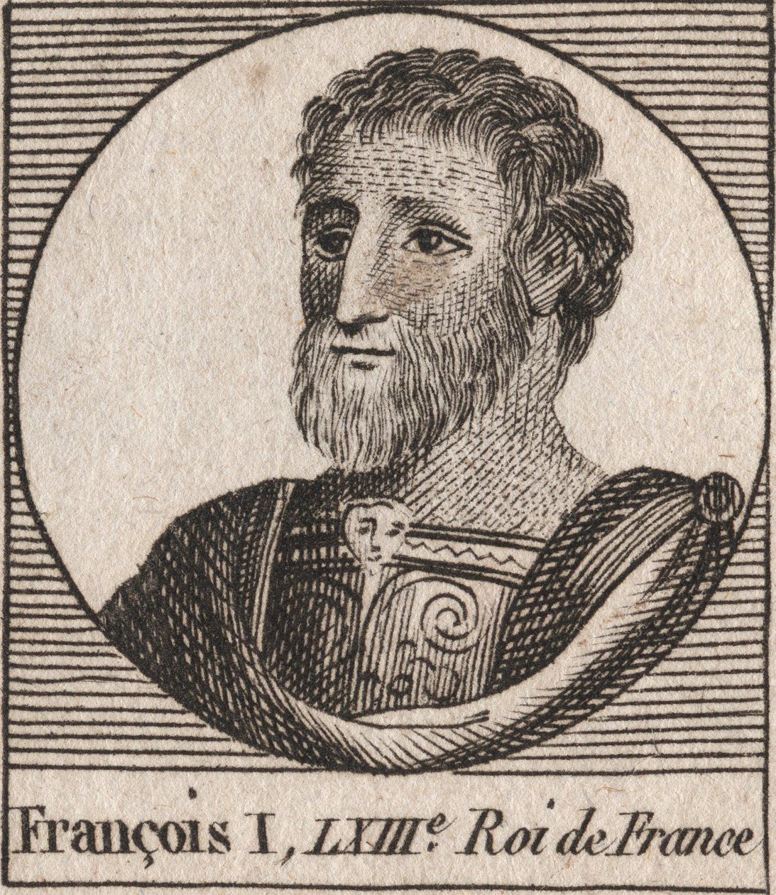 Retrato de Francisco I (1494 - 1547), Rei da França - Francisco I, Rei da França - gravura de "Instruction sur l