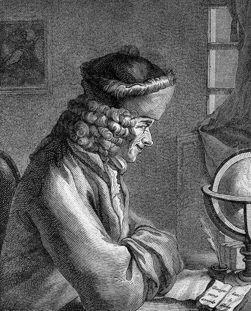 Retrato de François Marie Arouet dit Voltaire (1694 - 1778) no Chateau de Ferney, em 1764. de Unknown artist