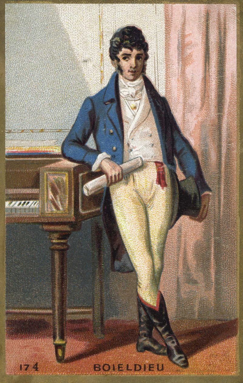 Retrato de François Adrien Boieldieu (1775 - 1834), compositor francês. Cromolitografia do final do século XIX. de Unknown artist