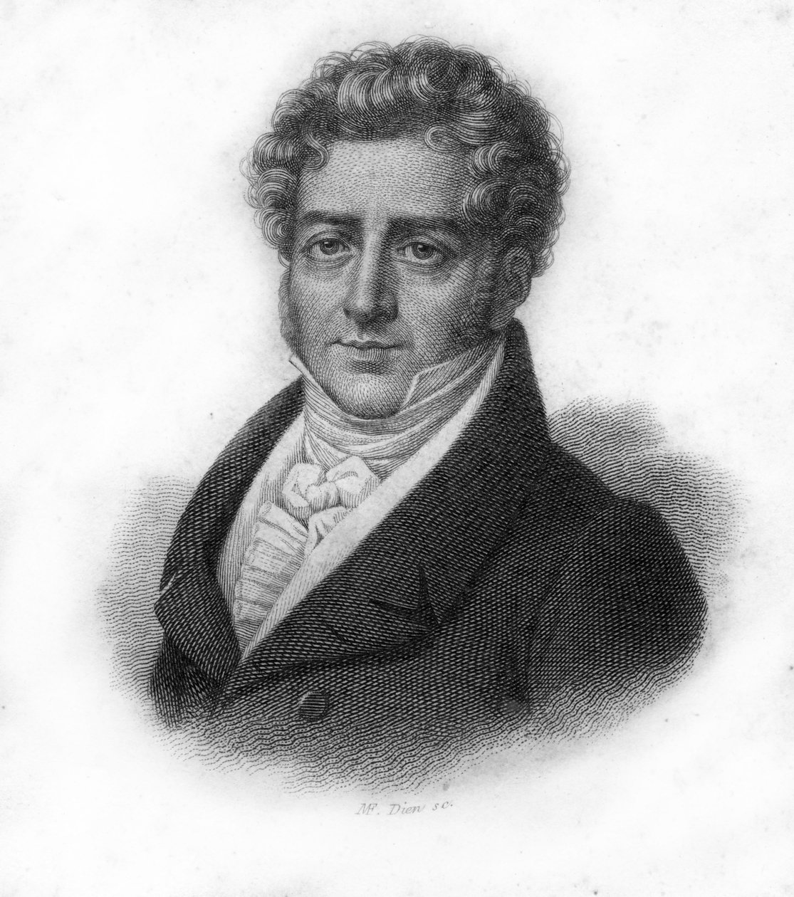 Retrato de François Adrien Boieldieu (1775 - 1834), compositor francês, gravura do século XIX de Unknown artist