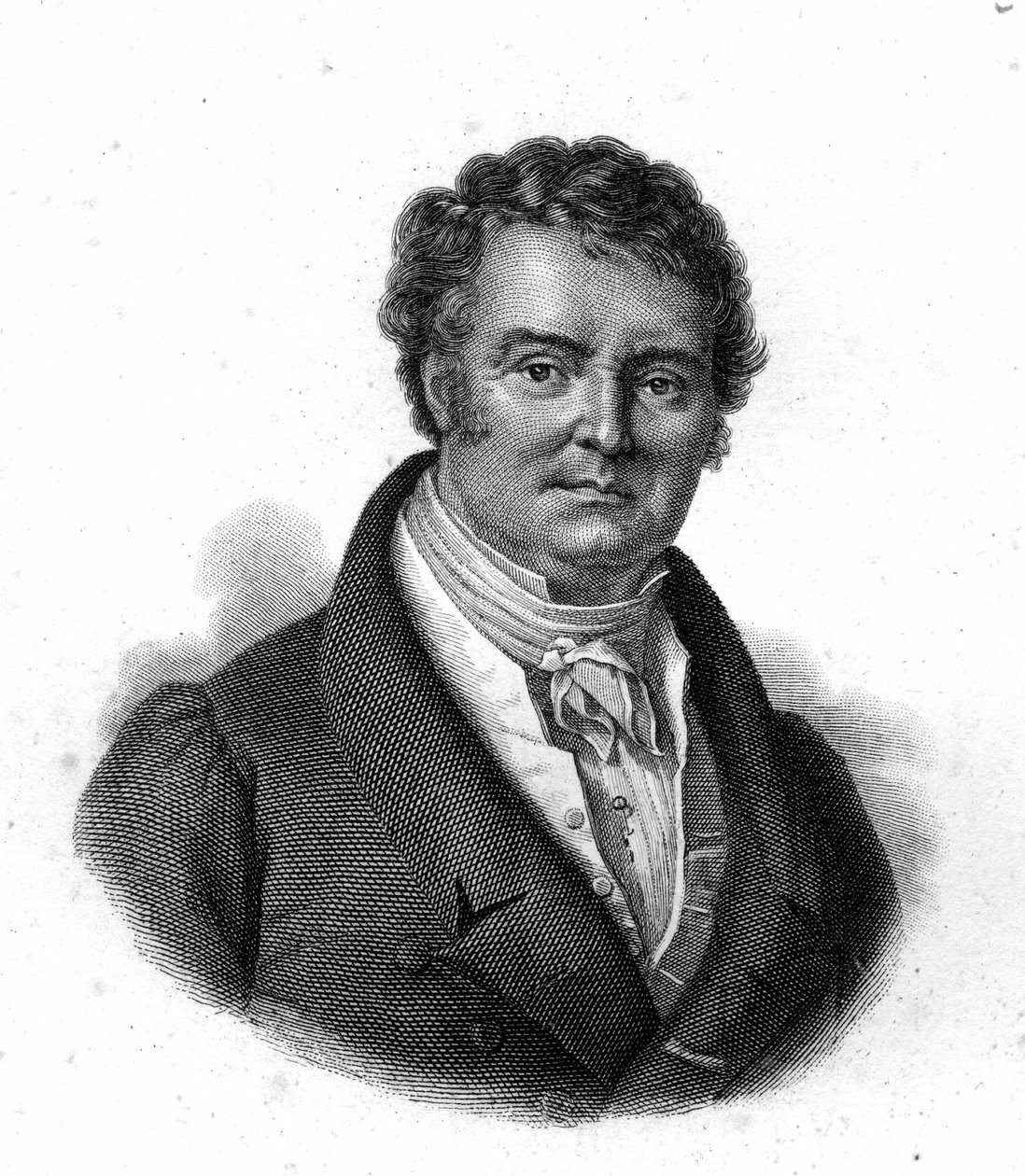 Retrato de François Broussai (1772 - 1838), professor da Faculdade de Medicina de Paris, gravura do século XIX de Unknown artist