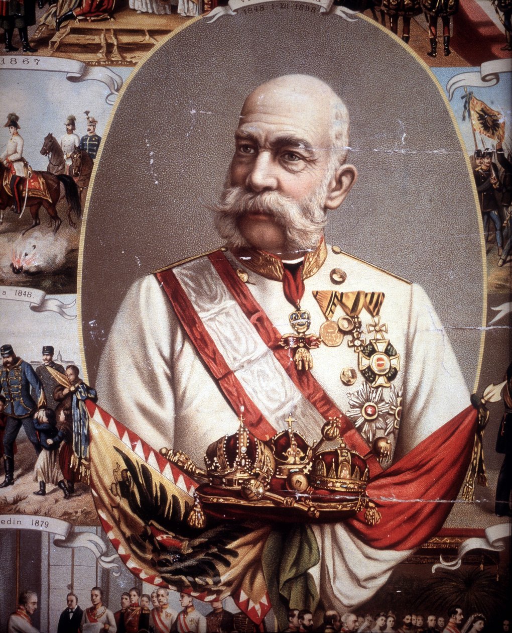 Retrato de François José I (1830 -1916). Imperador da Áustria e Rei da Hungria. Cromolitógrafo do final do século XIX. de Unknown artist