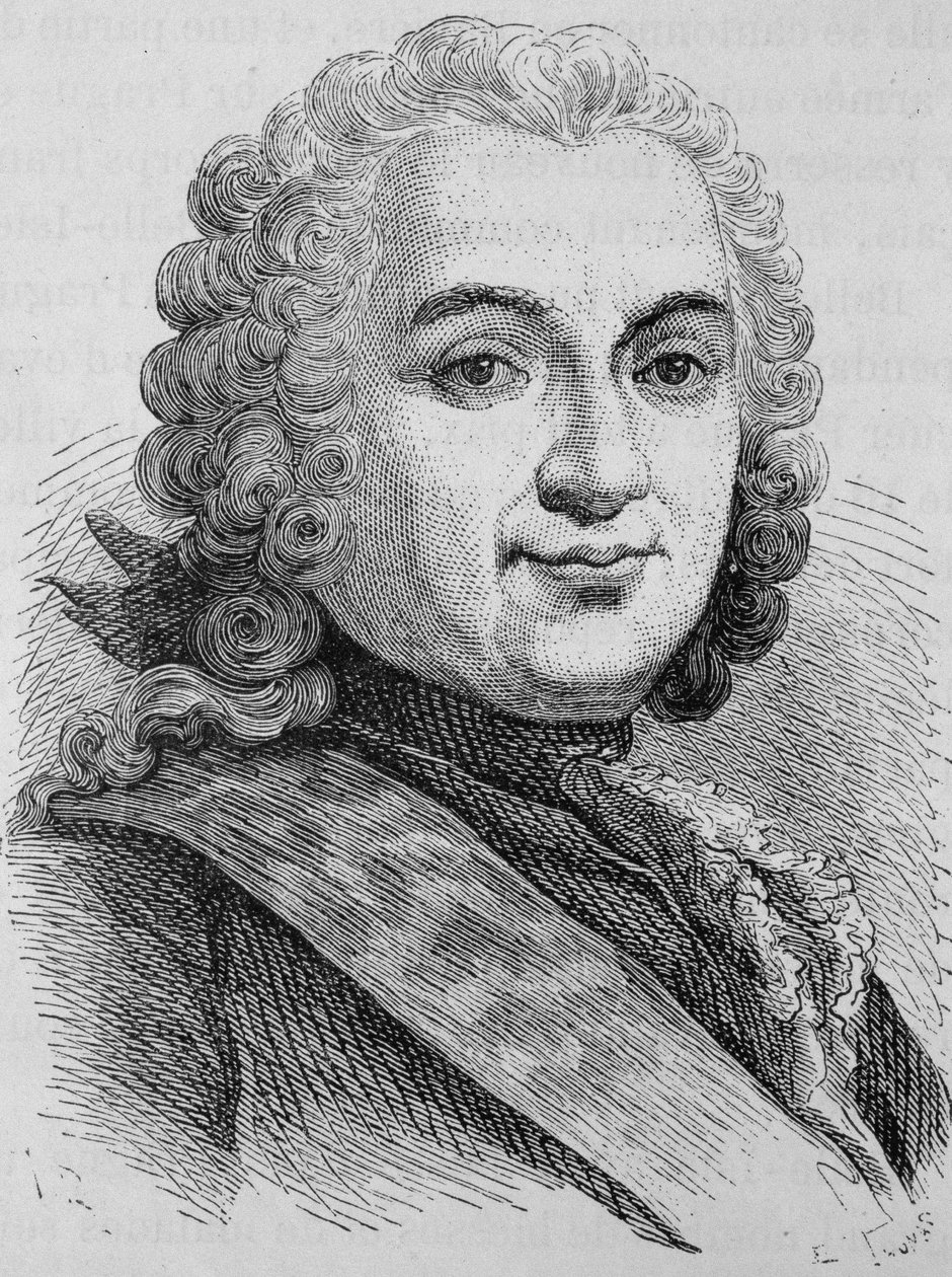 Retrato de François de Chevert (1695 - 1769). Gravura do final do século XIX em "Histoire de France" de H. Martin. de Unknown artist