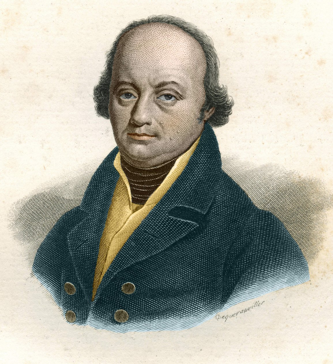 Retrato de Franz-Joseph Gall (Franz Joseph) (1758 - 1828), médico alemão, gravura do século XIX de Unknown artist