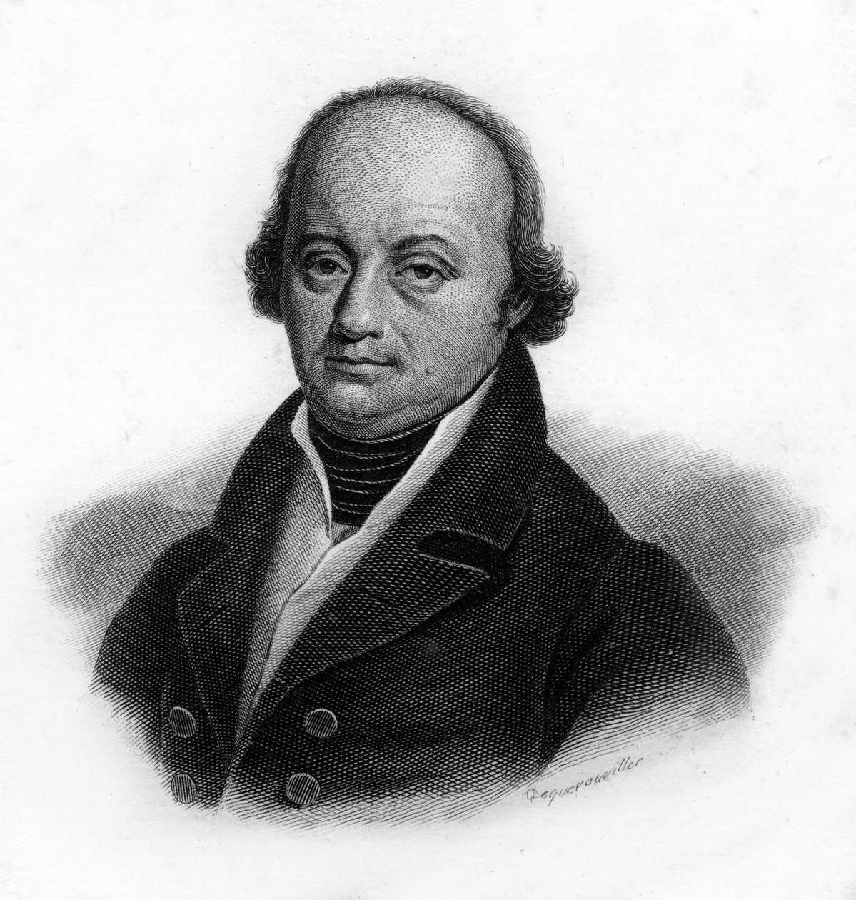 Retrato de Franz-Joseph Gall (Franz Joseph) (1758 - 1828), médico alemão, gravura do século XIX de Unknown artist