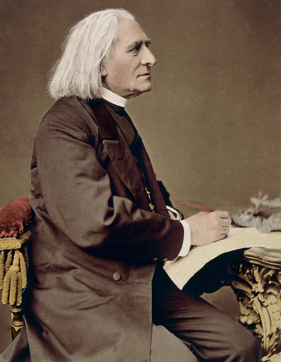 Retrato de Franz Liszt (1811-1886), compositor, pianista e maestro húngaro de Unknown artist