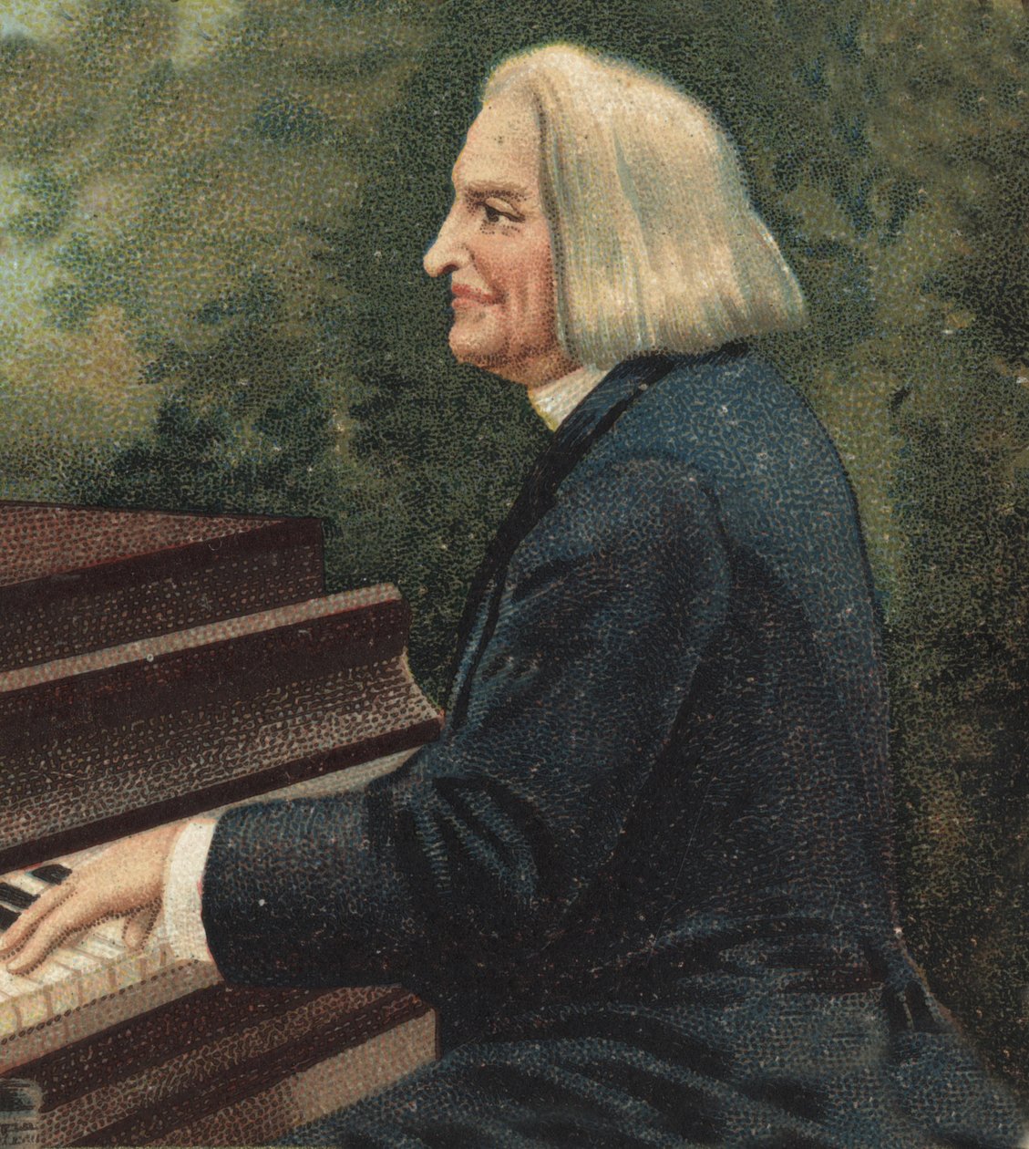 Retrato de Franz Liszt (1811-1886), compositor e pianista húngaro de piano. de Unknown artist