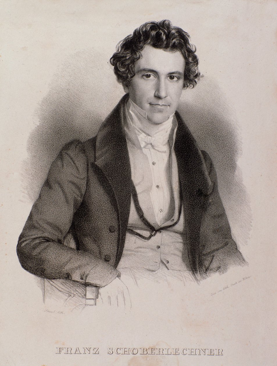 Retrato de Franz Schoberlechner (gravura de Unknown artist
