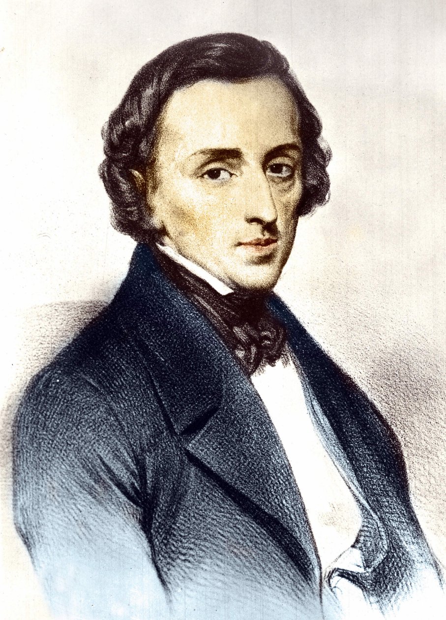 Retrato de Frederick Chopin (1810-1849), compositor polonês. de Unknown artist