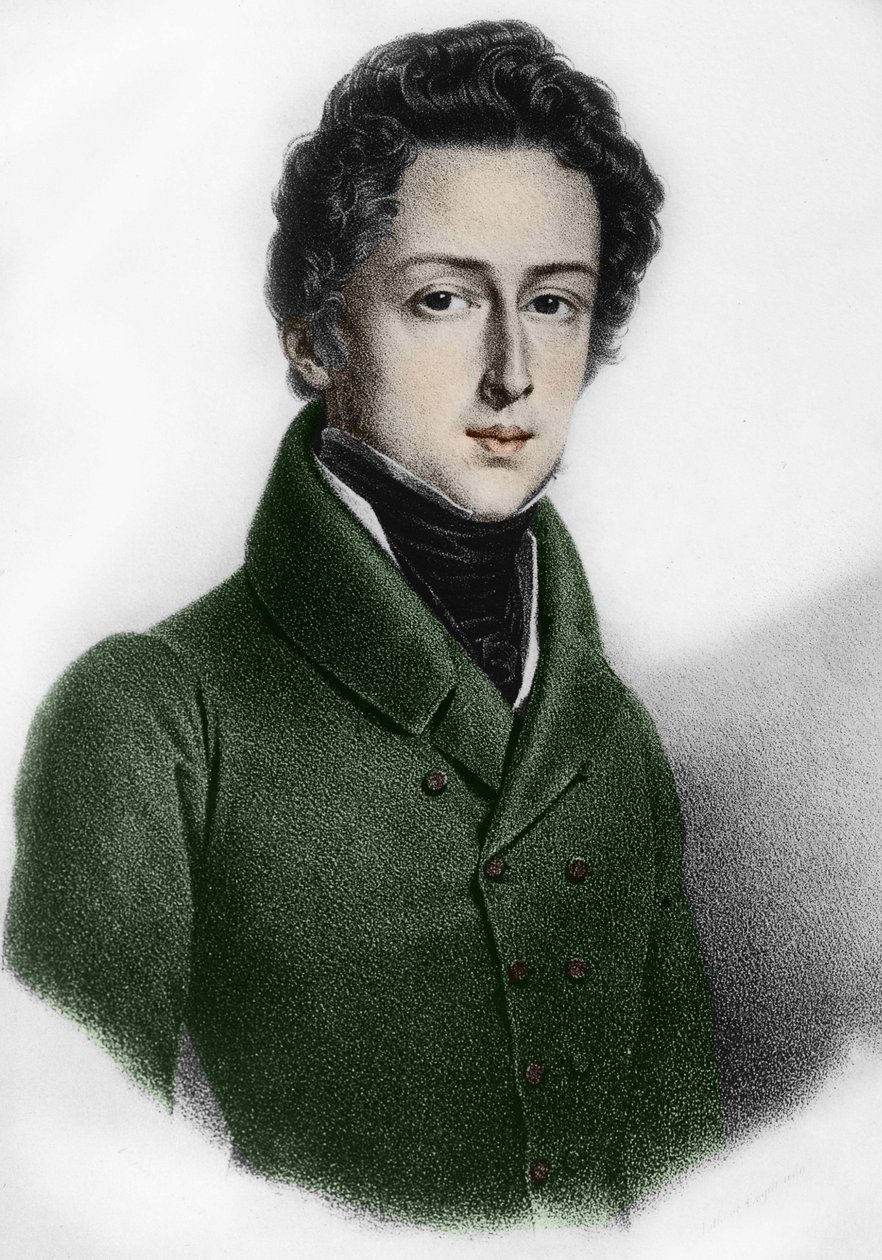 Retrato de Frederick Chopin (1810 - 1849), compositor polonês. de Unknown artist