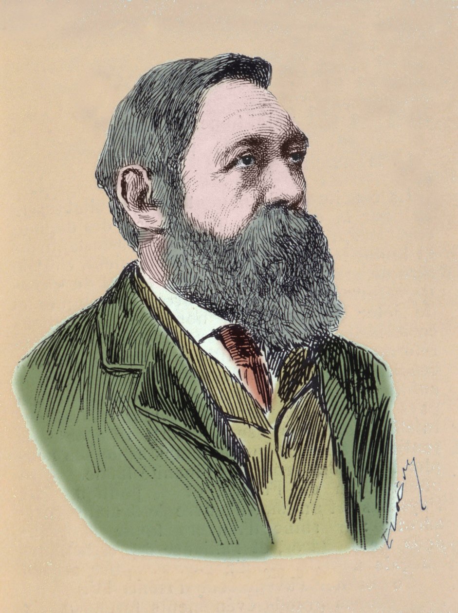Retrato de Friedrich Engels (1820 - 1895) filósofo e teórico socialista alemão. de Unknown artist