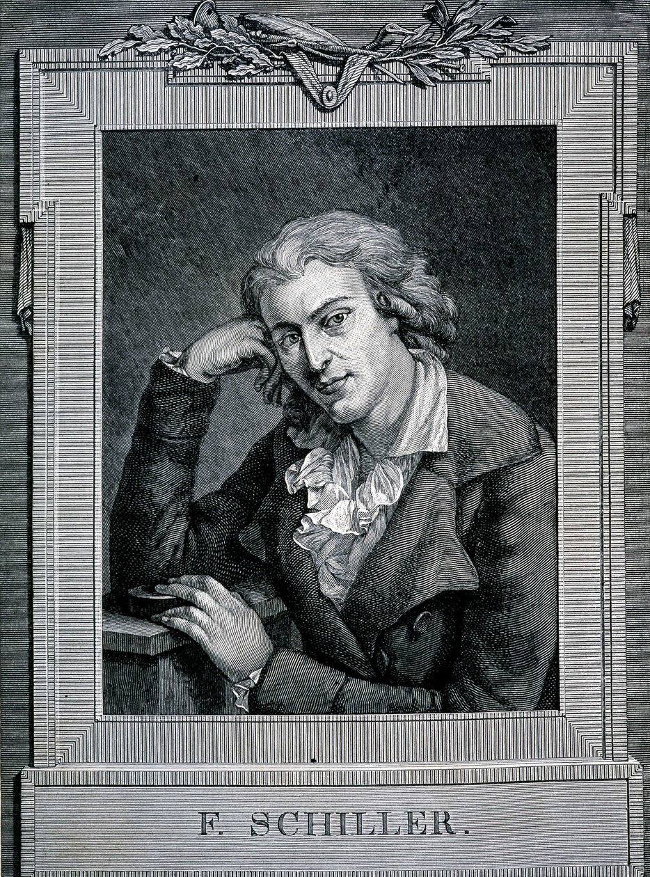 Retrato de Friedrich von Schiller (1759 - 1805), poeta e dramaturgo alemão. de Unknown artist