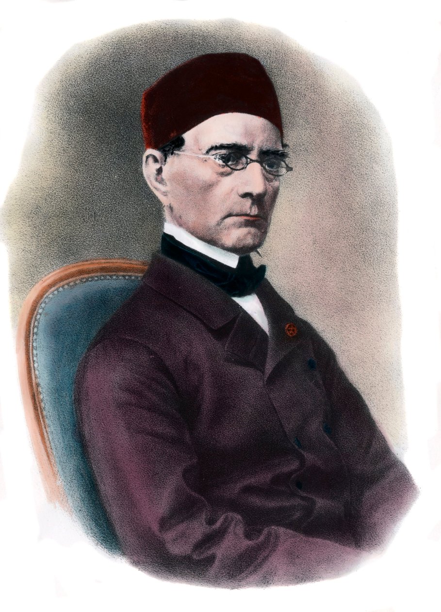 Retrato de Gabriel Lame (1795-1870) Gravura Matemática da Coleção Privada do século XIX de Unknown artist