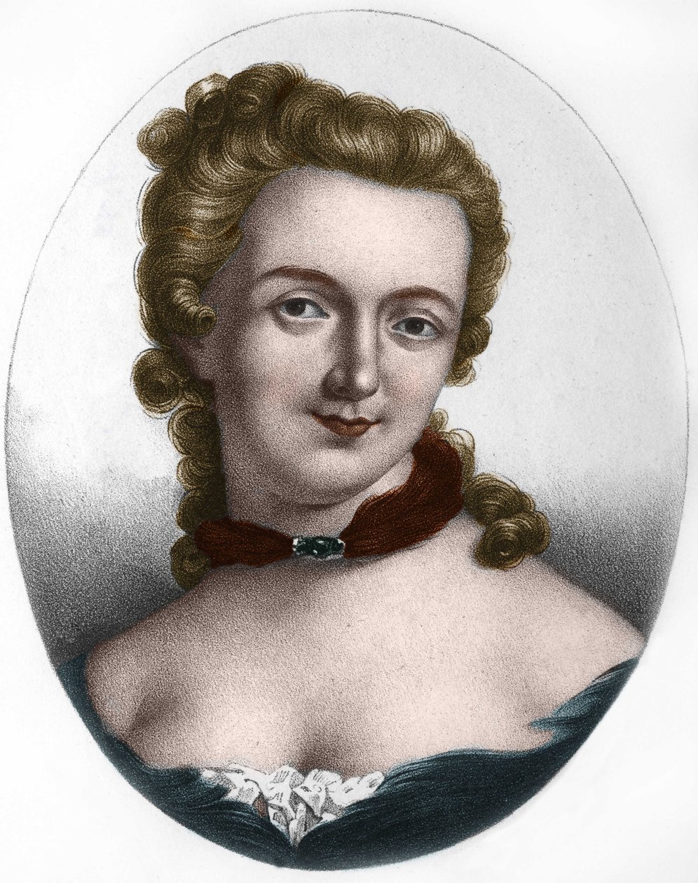 Retrato de Gabrielle Emilie de Breteuil, Marquise (Madame) du Chatelet (1706-1749) Marquise Le Tonnelier de Breteuil, mulher francesa de letras. de Unknown artist