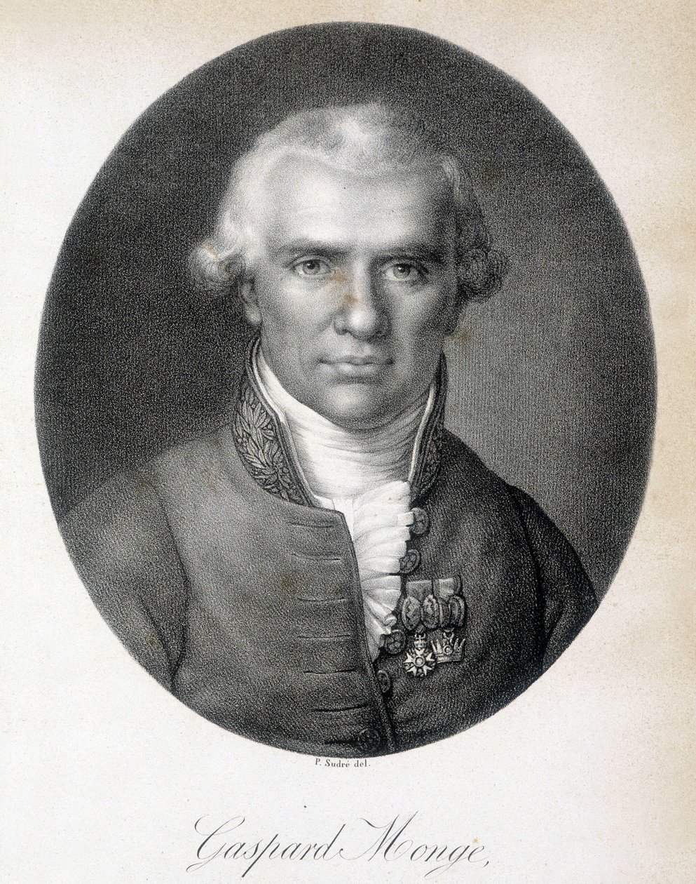 Retrato de Gaspard Monge, Comte de Peluse (1746 - 1818), matemático francês - gravura de Unknown artist