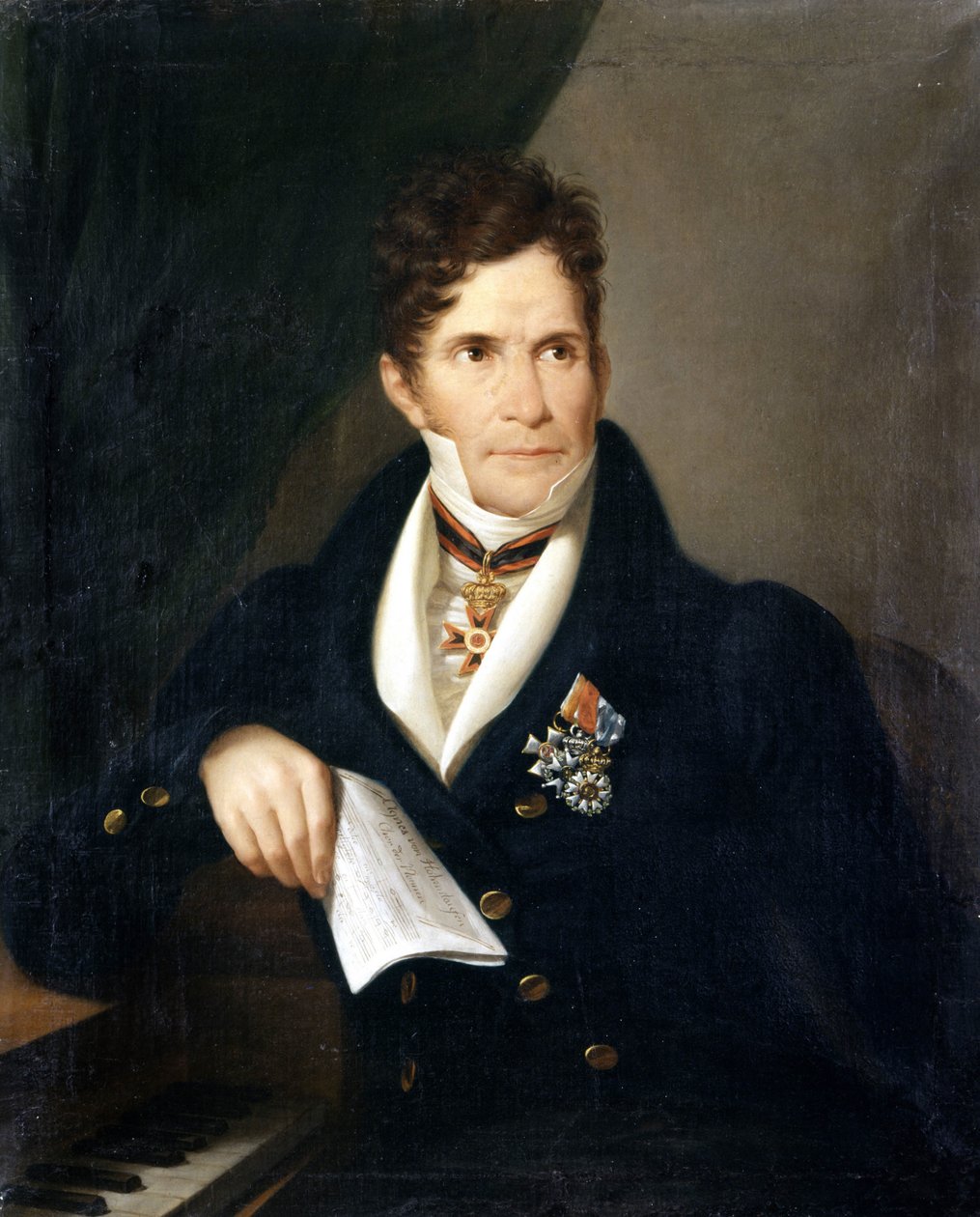 Retrato de Gaspare Spontini. Compositor italiano (1774 a 1851), pintura anónima do século XIX. Galleria d
