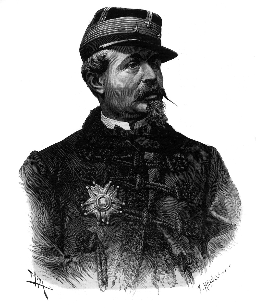 Retrato do General Alfred Chanzy (1823-1883) gravura de 1883 de Unknown artist