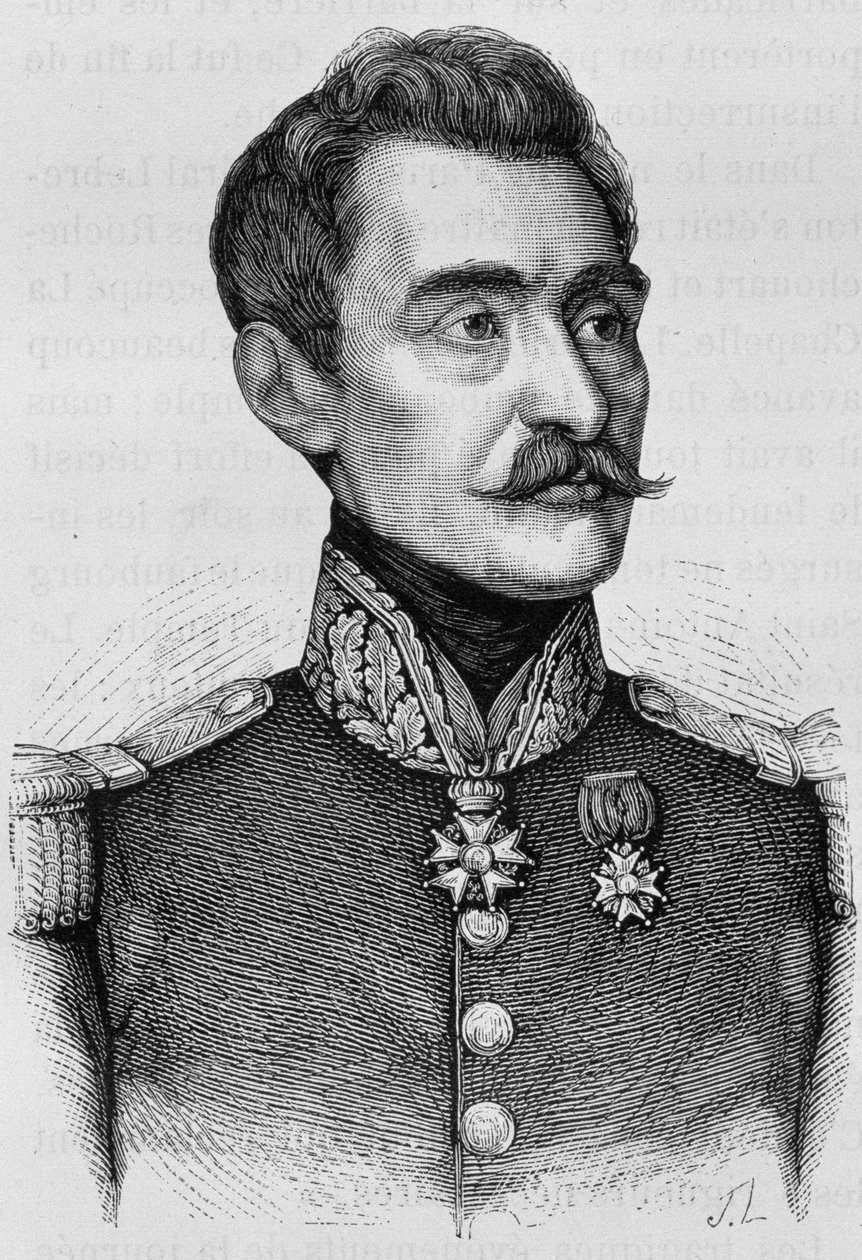 Retrato do General Bréa. Gravura do final do século XIX em "Histoire de France" de H. Martin. de Unknown artist