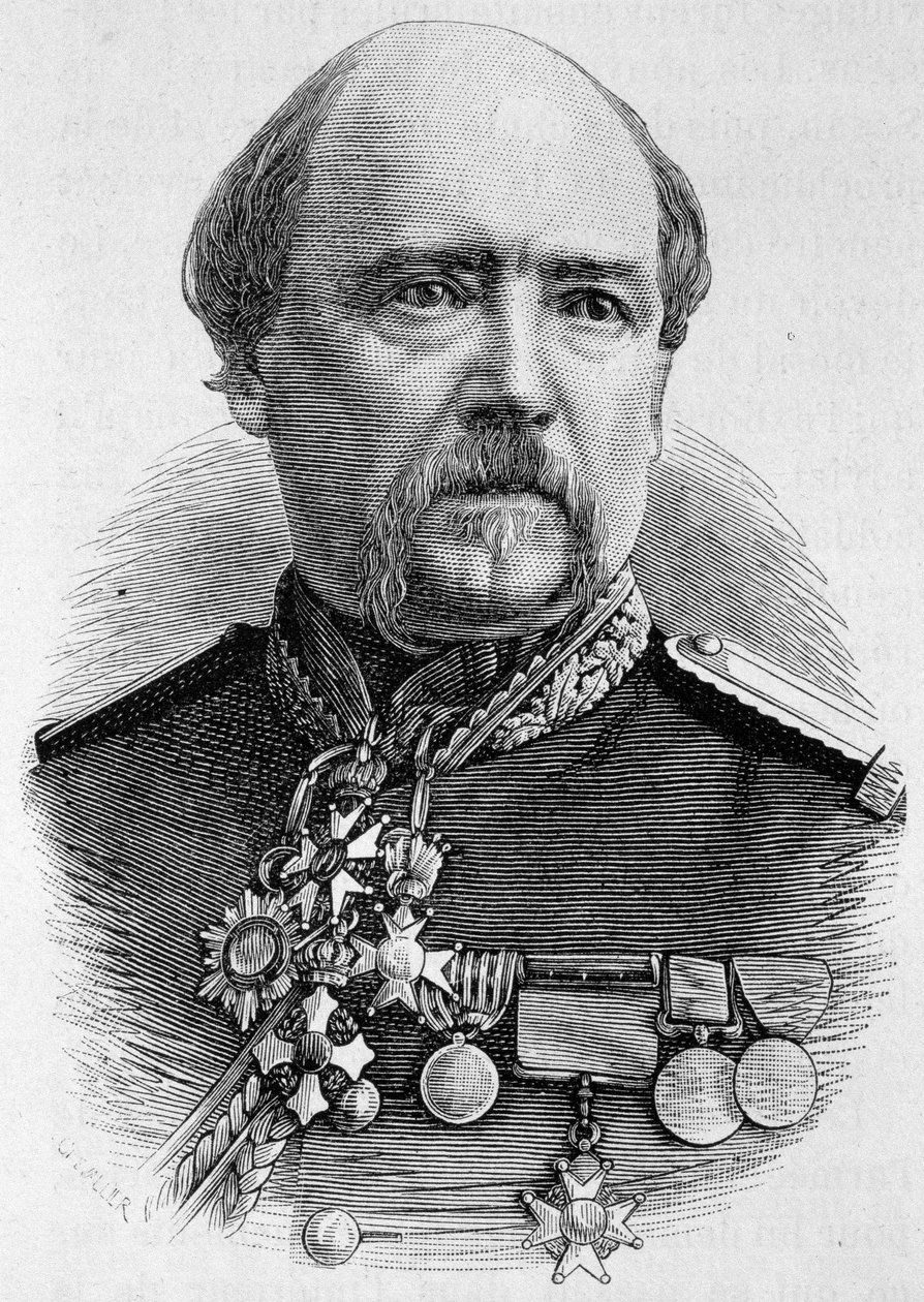 Retrato da General Coffinières. Gravura do final do século XIX em "Histoire de France" de H. Martin. de Unknown artist