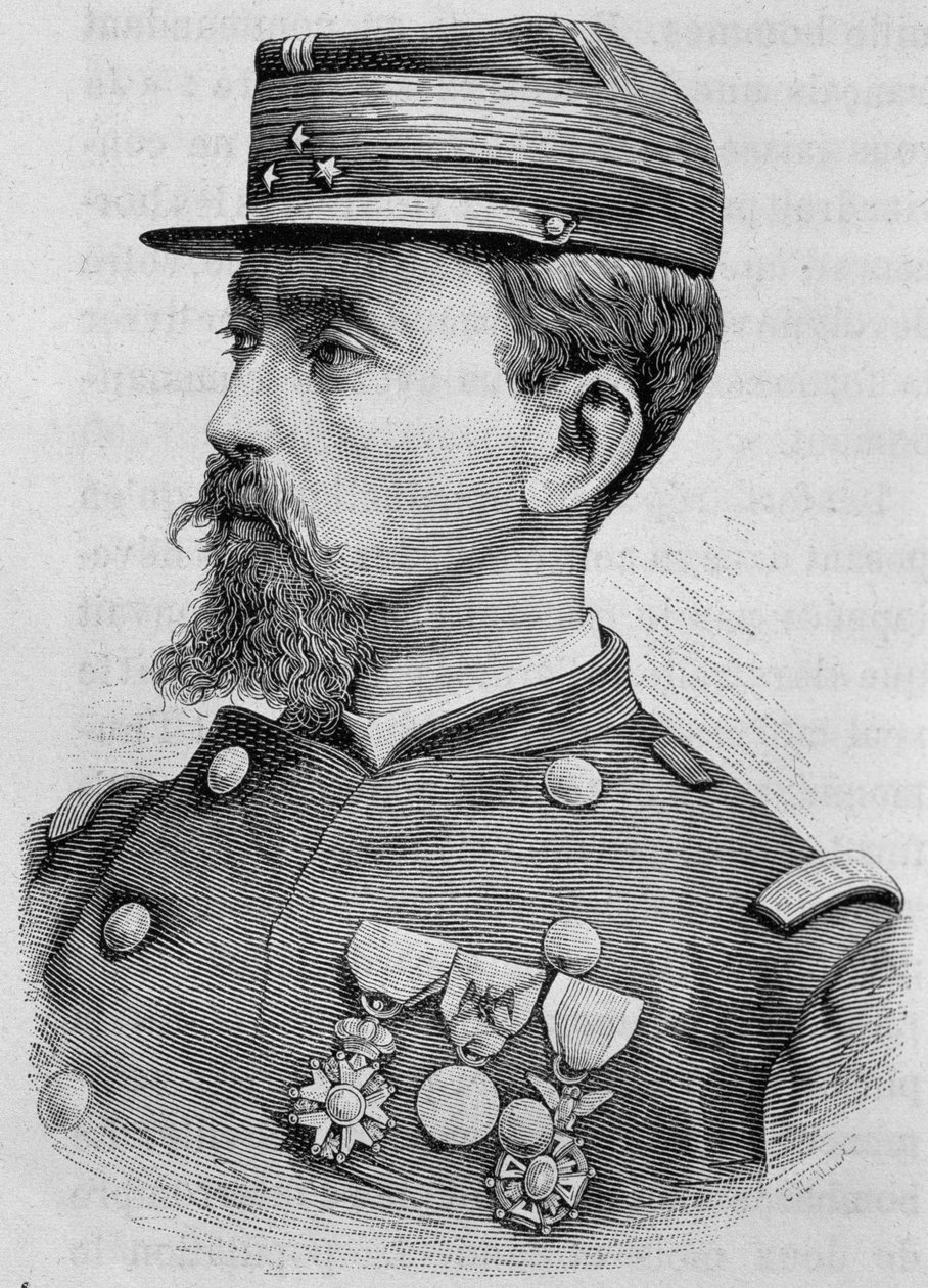 Retrato do General Crémer. Gravura do século XIX. de Unknown artist